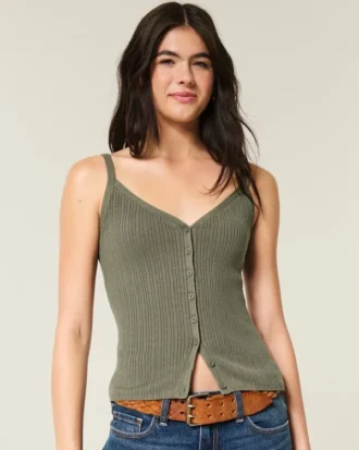 Button-Through Sweater Tank