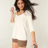 Cable-Knit Babydoll Sweater
