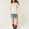 Cable-Knit Heart Crew Sweater