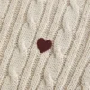 Cable-Knit Heart Crew Sweater
