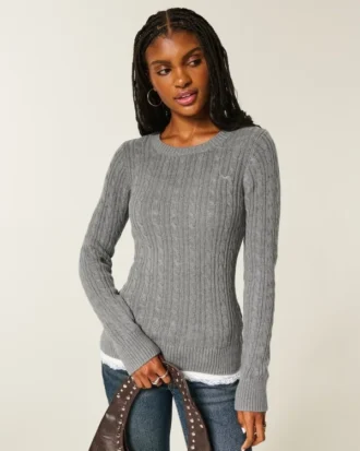 Cable-Knit Icon Crew Sweater