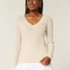 Cable-Knit Icon V-Neck Sweater