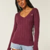 Cable-Knit Icon V-Neck Sweater
