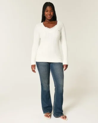 Cable-Knit Icon V-Neck Sweater