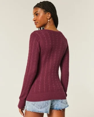 Cable-Knit Icon V-Neck Sweater