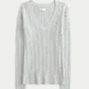Cable-Knit Icon V-Neck Sweater