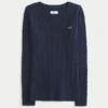 Cable-Knit Icon V-Neck Sweater