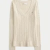 Cable-Knit Icon V-Neck Sweater