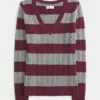 Cable-Knit V-Neck Icon Sweater