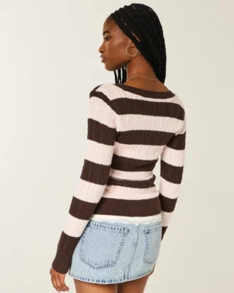Cable-Knit V-Neck Icon Sweater