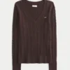 Cable-Knit V-Neck Icon Sweater