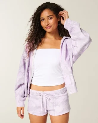 Camo Fleece Mini Shorts