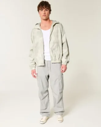 Camo Zip-Up Windbreaker Jacket