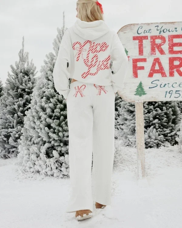 Candy Cane Graphic Baggy Sweatpants Candy Cane Graphic Baggy Sweatpants