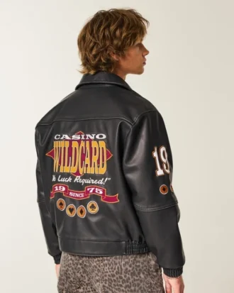 Casino Graphic Vegan Leather Jacket