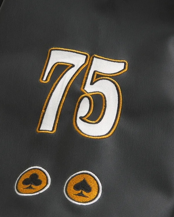 Casino Graphic Vegan Leather Jacket Casino Graphic Vegan Leather Jacket