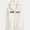 Chenille Logo Graphic Zip-Up Hoodie Chenille Logo Graphic Zip-Up Hoodie