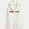 Chenille Logo Graphic Zip-Up Hoodie Chenille Logo Graphic Zip-Up Hoodie