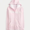Chenille Logo Graphic Zip-Up Hoodie Chenille Logo Graphic Zip-Up Hoodie