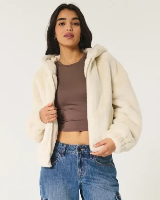 Cozy Faux Fur Zip-Up Hoodie