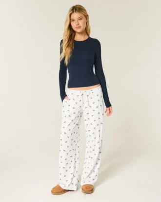 Cozy Ribbed Wide-Leg Pants