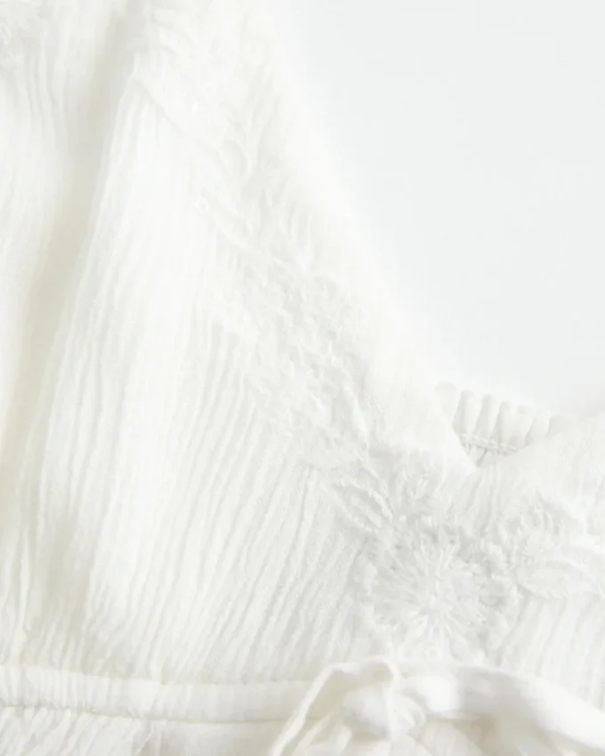 Crinkle Shine Flyaway Babydoll Top