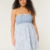 Crochet-Style Mix Strapless Mini Dress Crochet-Style Mix Strapless Mini Dress