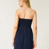 Crochet-Style Mix Strapless Mini Dress Crochet-Style Mix Strapless Mini Dress