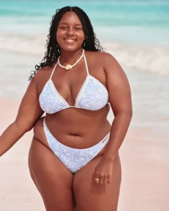 Crochet-Style Mixed High-Leg Cheeky Bikini Bottom