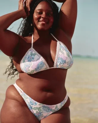 Crochet-Style Mixed High-Leg Cheeky Bikini Bottom