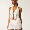 Crochet-Style Pull-On Cover Up Skirt
