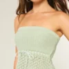 Crochet-Style Strapless Sweater Tube Top