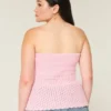 Crochet-Style Strapless Sweater Tube Top