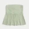 Crochet-Style Strapless Sweater Tube Top