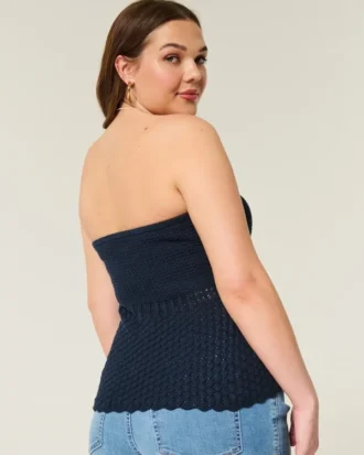 Crochet-Style Sweater Tube Top