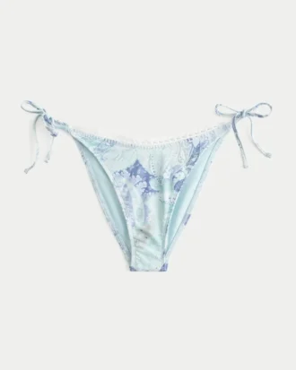 Crochet-Style Trim Side Tie Cheeky Bikini Bottom