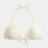 Crochet-Style Trim Triangle Bikini Top