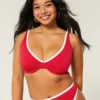 Curvy High Apex Ribbed Underwire Bikini Top