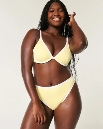 Curvy High-Leg High-Waist Ribbed Cheeky Bikini Bottom