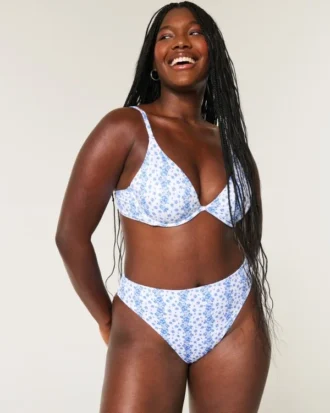 Curvy High-Leg High-Waist Ribbed Cheeky Bikini Bottom