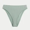 Curvy High-Leg High-Waist Ribbed Cheeky Bikini Bottom