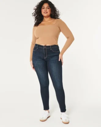 Curvy High-Rise Dark Wash Jean Leggings Curvy High-Rise Dark Wash Jean Leggings