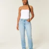 Curvy High-Rise Distressed Light Wash Straight Jeans Curvy High-Rise Distressed Light Wash Straight Jeans