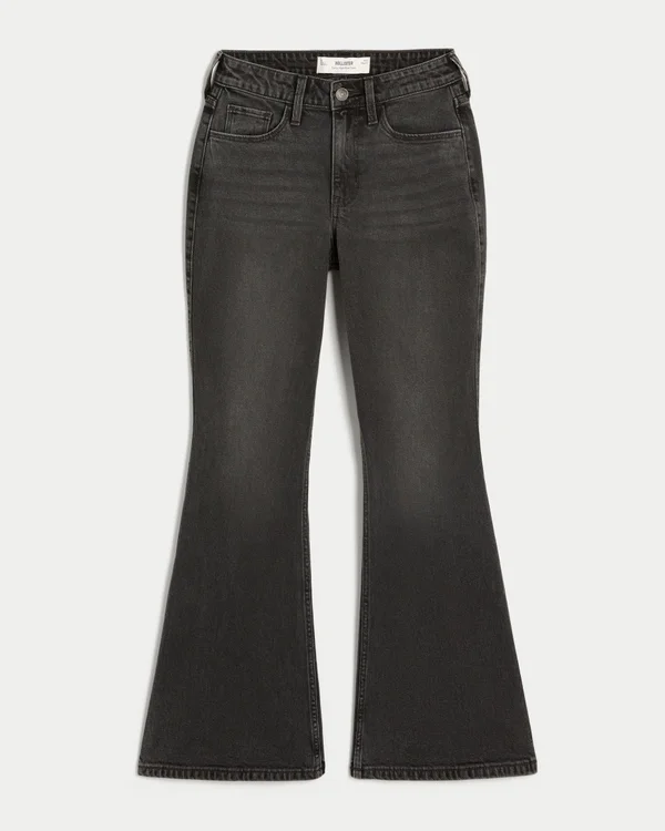 Curvy High-Rise Washed Black Flare Jeans Curvy High-Rise Washed Black Flare Jeans