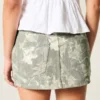Curvy Low-Rise Camo Denim Mini Skort
