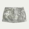 Curvy Low-Rise Camo Denim Mini Skort