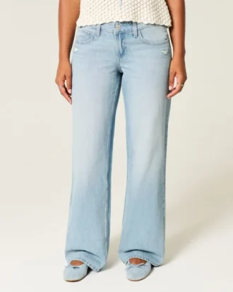 Curvy Low-Rise Distressed Baggy Jeans
