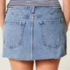 Curvy Low-Rise Medium Wash Denim Mini Skort Curvy Low-Rise Medium Wash Denim Mini Skort