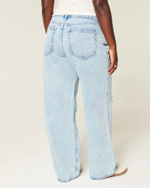 Curvy Low-Rise Ripped Light Wash Baggy Jeans Curvy Low-Rise Ripped Light Wash Baggy Jeans