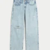 Curvy Low-Rise Ripped Light Wash Baggy Jeans Curvy Low-Rise Ripped Light Wash Baggy Jeans